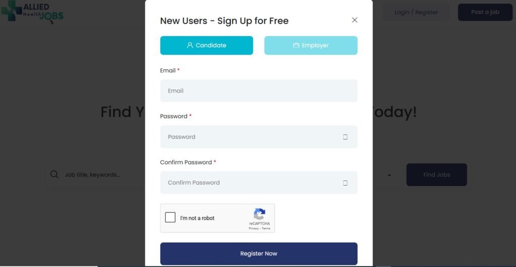 Allied Health Jobs - Sign Up