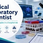Medical Laboratory Scientist analyzing samples in a hospital lab